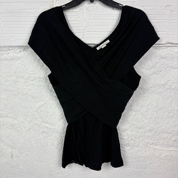 KENNITH COLE black silk blend wrap shirt size large - Picture 1 of 9
